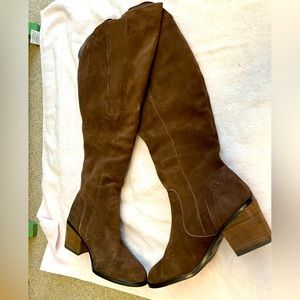 Crown Vintage Suede over knee wide calf boot